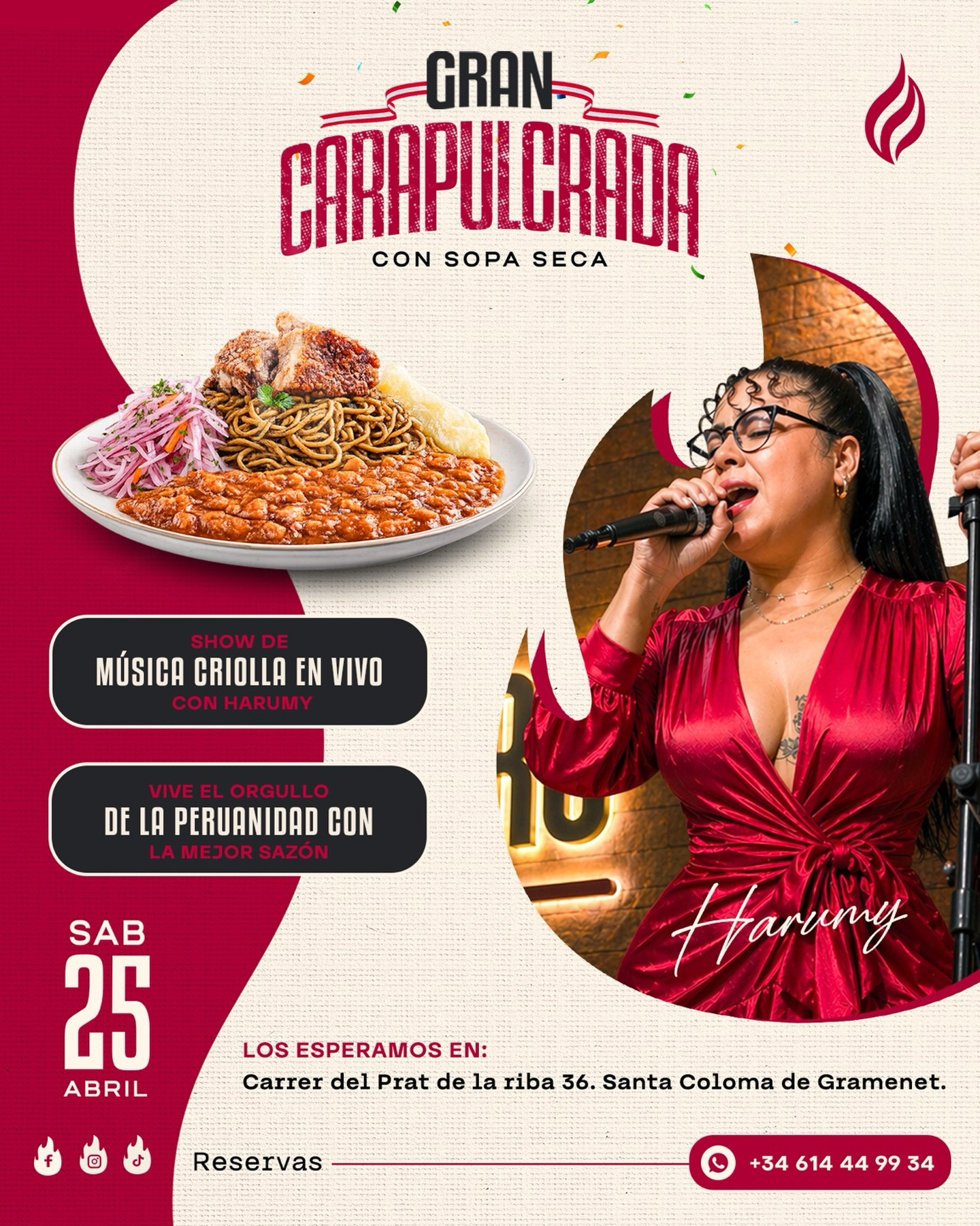 Velada de música criolla peruana en vivo en Orgastro BCN, Santa Coloma de Gramenet